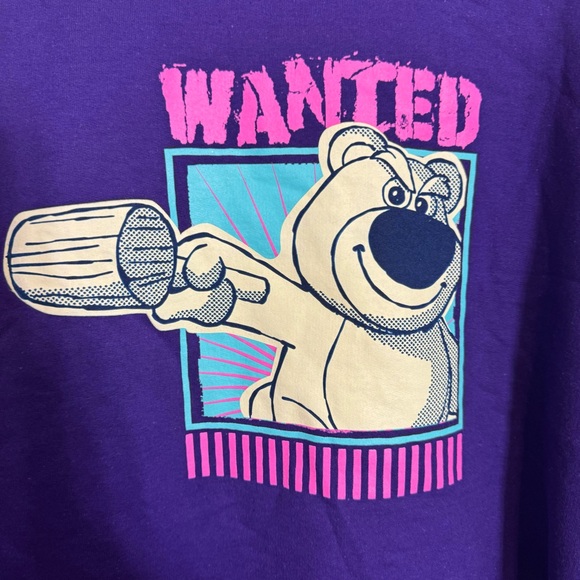 NWT. Disney Pixar Lotso purple sweatshirt XXL. - Picture 4 of 11